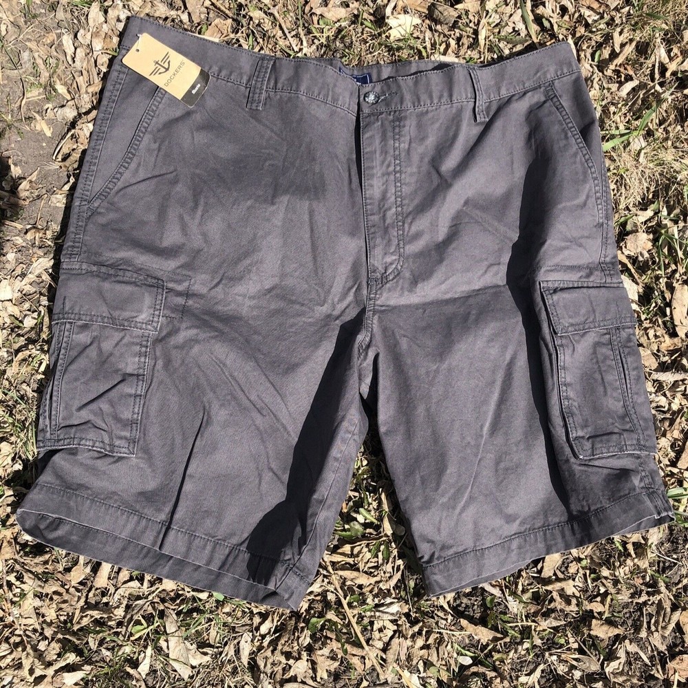 NWT Dockers Men's Cargo Shorts Gray Brushed Cotton W42 L10.5